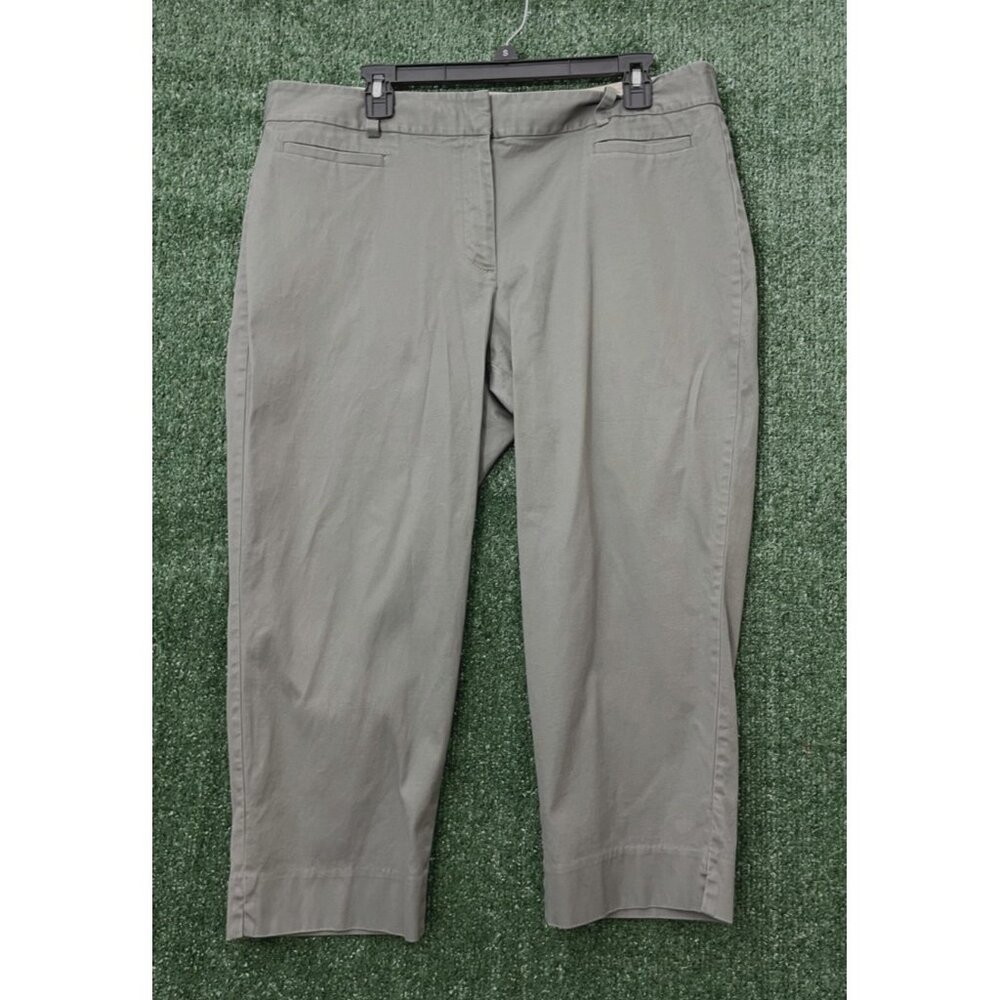 Talbots The Perfect Crop Curvy Pants Women's 16P Petite Military Green